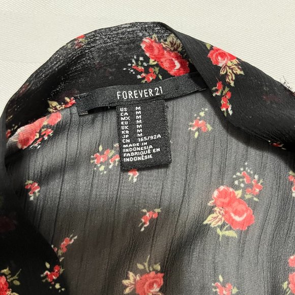 Forever 21 Floral Chiffon Top size M - Picture 10 of 10